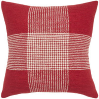 Red White Plaid Pattern Throw Pillow