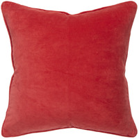 Red Solid Luxurious Modern Throw Pillow