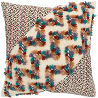 Multicolored Chevron Diagonal Panel Throw Pillow