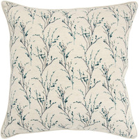 Teal Tiny Floral Buds Throw Pillow