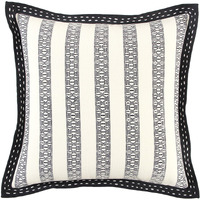 Black Ivory Alternate Striped Throw Pillow