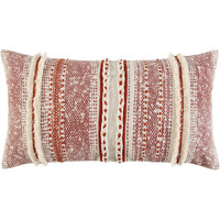 Brown Beige Textural Bands Lumbar Pillow