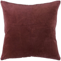 Rust Solid Reversible Cotton Velvet Throw Pillow