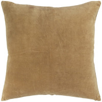 Gold Solid Reversible Cotton Velvet Throw Pillow