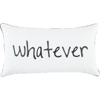 Black And White Whatever Embroidered Lumbar Pillow