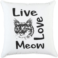 Black And White Live Love Meow Throw Pillow