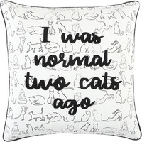 Black And White Cat Postures Throw Pillow