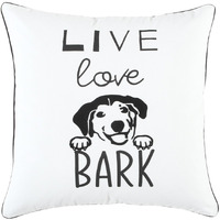 Black And White Live Love Bark Modern Throw Pillow