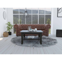 Modern Jet Black Coffee Table With Shelf