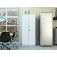 63 Classic White Pantry Cabinet With Two Full Size Doors