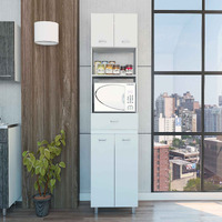 White Tall Pantry Cabinet With Two Storage Shelves