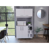 Modern White Kitchen Cabinet With Two Storage Shelves