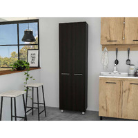 78"" Modern Black Pantry Cabinet With Two Full Size Doors