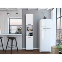 78"" Modern White Sleek And Tall Pantry Cabinet