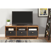 Walnut And Black Mid Century Modern Tv Console