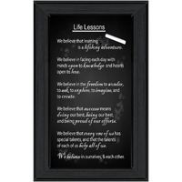 Black And White Life Lessons Black Framed Print Wall Art
