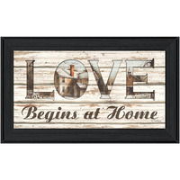 Love Begins At Home 2 Black Framed Print Wall Art