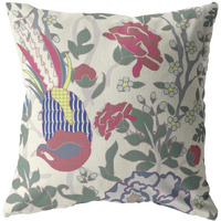 18 Pink Sage Peacock Zippered Suede Throw Pillow