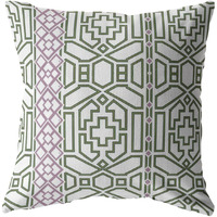 16"" White Bird Maze Double Sided Suede Throw Pillow
