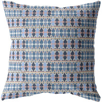 18"" Blue Gray Spades Zippered Suede Throw Pillow