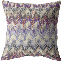 16 Magenta Cream Hatch Zippered Suede Throw Pillow