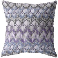 18 Purple Gray Hatch Zippered Suede Throw Pillow