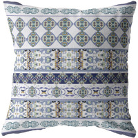 18 Navy White Strips Zippered Suede Throw Pillow