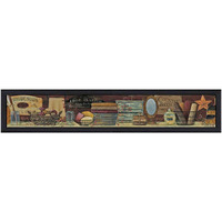 Country Bath Shelf 1 Black Framed Print Wall Art