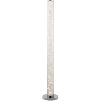 49"" Steel Led Column Floor Lamp With Clear Drum Shade