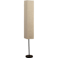 63"" Black Column Floor Lamp With Off White Rectangular Paper Shade