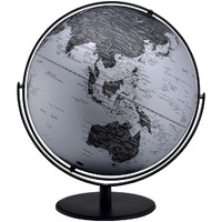 21"" Black And Silver Modern Polyresin Globe