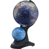 18"" Blue Black And Navy Polyresin Dual Globe