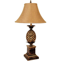 32"" Gold Metal Pineapple Table Lamp With Gold Classic Empire Shade