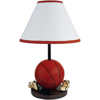 15"" Orange Bedside Table Lamp With White Shade