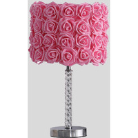 18 Pink Roses Acrylic And Metal Table Lamp