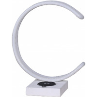 14"" White Metal Led With Usb Wireless Charger Table Lamp