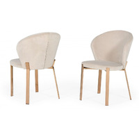 Beige Velvet Rosegold Dining Chair