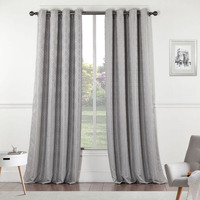 84"" Silver Linework Textured Window Curtain Panel