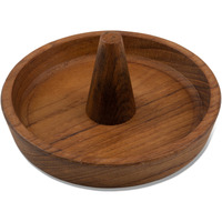 Traditional Solid Teak Ring Cone Jewelry Dish