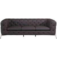 93"" Brown Genuine Leather Standard Sofa