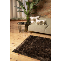 5' X 8' Chocolate Faux Fur Non Skid Area Rug