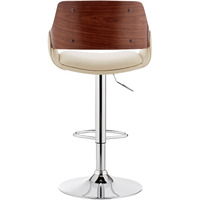 Cream Faux Leather Adjustable Chrome Swivel Bar Stool