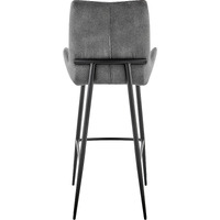 43"" Charcoal Microfiber And Black Iron Bar Height Chair