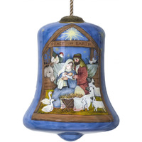 Holy Family Bethlehem Hand Painted Mouth Blown Glass Ornament