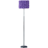 63"" Steel Traditional Shaped Floor Lamp With Lavender Drum Shade
