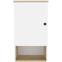 16"" Light Oak And White Wall Mounted Cabinet With Three Shelves