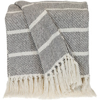 Parkland Collection Transitional Stripe Gray Rectangle 50"" X 60"" Throw