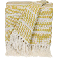 Parkland Collection Transitional Stripe Yellow Rectangle 50"" X 60"" Throw