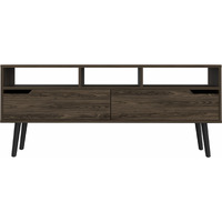 54"" Dark Walnut Manufactured Wood Open Shelving Tv Stand