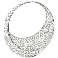 13"" Silver And Faux Crystal Bling Ring Basket